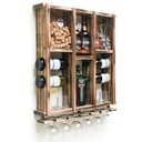 Ver imagem 2 de Barzinho De Madeira Porta Rolhas, Tampinhas E Taças- Rústico