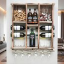 Ver imagem 7 de Barzinho de Madeira Porta Rolhas, Tampinhas e Taças- Rústico