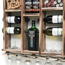 Ver imagem 5 de Barzinho de Madeira Porta Rolhas, Tampinhas e Taças- Rústico