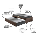 Ver imagem 4 de Bicama Box Solteiro 88x188 Suede com Dois Colchões de Espuma Dual Firm Ecoflex