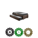 Ver imagem 5 de Bicama Box Solteiro 88x188 Suede com Dois Colchões de Espuma Dual Firm Ecoflex