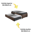 Ver imagem 7 de Bicama Box Solteiro 88x188 Suede com Dois Colchões de Espuma Dual Firm Ecoflex