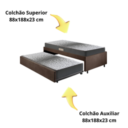 Bicama Box Solteiro 88x188 Suede com Dois Colchões de Espuma Dual Firm Ecoflex - 7