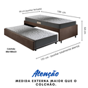 Ver imagem 2 de Bicama Box Solteiro 88x188 Suede com Dois Colchões de Espuma Dual Firm Ecoflex