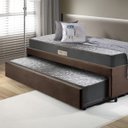 Ver imagem 3 de Bicama Box Solteiro 88x188 Suede com Dois Colchões de Espuma Dual Firm Ecoflex