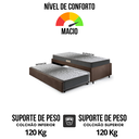 Ver imagem 6 de Bicama Box Solteiro 88x188 Suede com Dois Colchões de Espuma Dual Firm Ecoflex