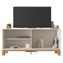 Ver imagem 5 de Rack Bancada para Tv 45 Pol 136cm Lucca Off White/freijó C01 - Mpozenato