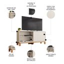 Ver imagem 6 de Rack Bancada para Tv 45 Pol 136cm Lucca Off White/freijó C01 - Mpozenato