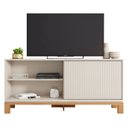 Ver imagem 3 de Rack Bancada para Tv 45 Pol 136cm Lucca Off White/freijó C01 - Mpozenato