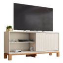 Ver imagem 2 de Rack Bancada para Tv 45 Pol 136cm Lucca Off White/freijó C01 - Mpozenato