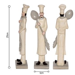 Enfeite Cozinheiro De Resina Decoração Cozinha 27cm Altura - 2