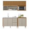 Armário de Cozinha 4 Peças com Pia Inox Cp3 Pierre L06 Nature/off White - Mpozenato - 6