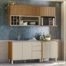 Armário de Cozinha 4 Peças com Pia Inox Cp3 Pierre L06 Nature/off White - Mpozenato - 2
