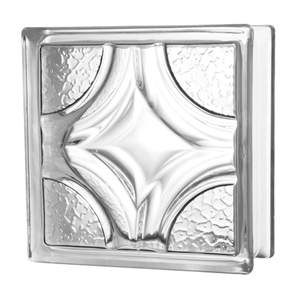 Tijolo de Vidro 19 X 19 X 8 Cm Geométrico Estrela Translúcido 06 Unidades Tradestar