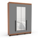 Ver imagem 2 de Roupeiro Solteiro Madri 4 Portas com Espelho 161x214cm Cinza/Freijó 250828