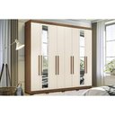 Ver imagem 1 de Guarda Roupa 8 Portas (2 C/ Espelho) e 4 Gavetas C/ Pés Master New 8.4 Jatobá/areia - Santos Andir