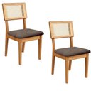 Ver imagem 6 de Mesa de Jantar Base Ripada 105cm com 4 Cadeiras 100% Mdf Cor:off White com Freijó e Veludo Slim