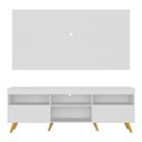 Ver imagem 6 de Rack c/ Painel TV 65" Retrô Holanda Multimóveis BR3133 Branco/Natural