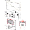 Ver imagem 4 de Rack c/ Painel TV 65" Retrô Holanda Multimóveis BR3133 Branco/Natural