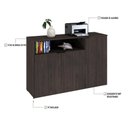 Ver imagem 3 de Armário Aparador com 03 Portas e Nicho 89,5x135x42cm Wlap135 Terracota - Preto