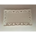 Ver imagem 3 de Bandeja Decorativa Porcelana Branca Coração Vazado 20X11,5Cm
