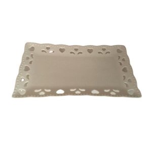 Bandeja Decorativa Porcelana Branca Coração Vazado 20X11,5Cm