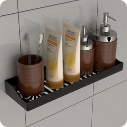 Porta Shampoo Adesivo Sem Furar Parede Preto DF - 1 Porta Shampoo Adesivo Sem Furar Parede Preto DF - 1