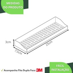 Porta Shampoo Adesivo Sem Furar Parede Preto DF - 3 Porta Shampoo Adesivo Sem Furar Parede Preto DF - 3