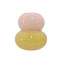 Ver imagem 1 de Garrafa Decorativa de Vidro Rosa e Amarelo 8,5cm Bx0011 Btc