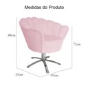 Ver imagem 5 de Poltrona Decorativa Pétala Pés Metal Giratório Suede Rosa Bebê - Ds Estofados