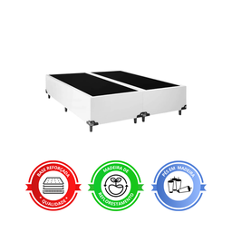 Cama Box Casal Bipartido + Colchão D33 One Face - 56x138x188cm - E-shop Casa - Couro - 5