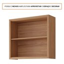 Ver imagem 4 de Armário Aéreo de Cozinha 100%mdf 80cm 2 Portas Basculantes Eloise Mgm Móveis Freijó/titanium