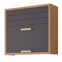 Ver imagem 1 de Armário Aéreo de Cozinha 100%mdf 80cm 2 Portas Basculantes Eloise Mgm Móveis Freijó/titanium