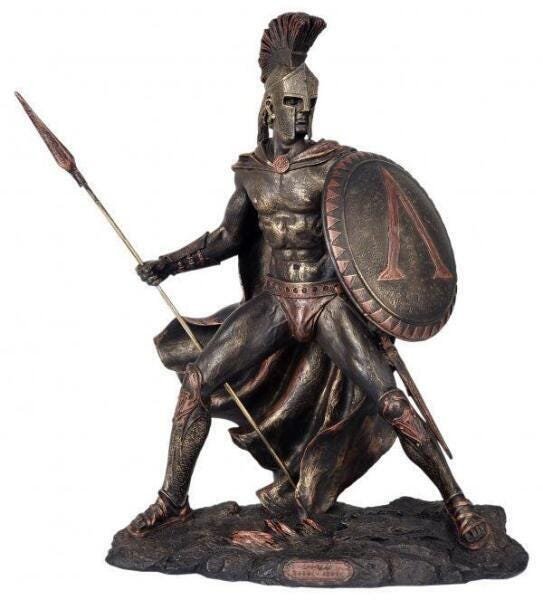 Estatueta Grande Leonidas Guerreiro Cor Bronze - 1