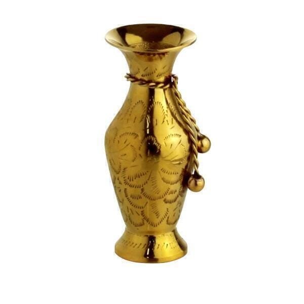 Mini Vaso Decorativo de Metal Dourado 10,5x4,2cm Royal Decor - 3