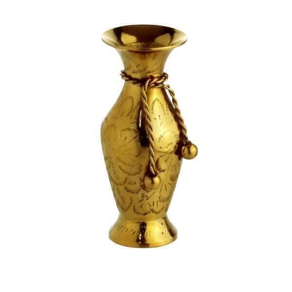 Mini Vaso Decorativo de Metal Dourado 10,5x4,2cm Royal Decor - 2