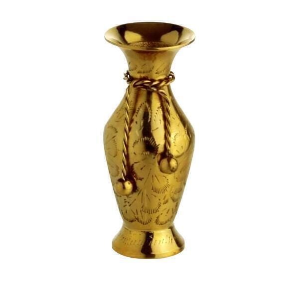 Mini Vaso Decorativo de Metal Dourado 10,5x4,2cm Royal Decor - 1