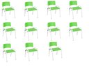 Ver imagem 2 de Kit 11 Cadeira Iso Infantil Creche, Escola Base Branco Verde Claro