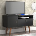 Ver imagem 4 de Rack Com Painel Yan Preto Acetinado - Patrimar Móveis