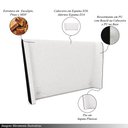 Ver imagem 3 de Cabeceira Design para Cama Queen Torres Pés em Madeira Pu/bouclê Preto/off White G91 - Gran Belo