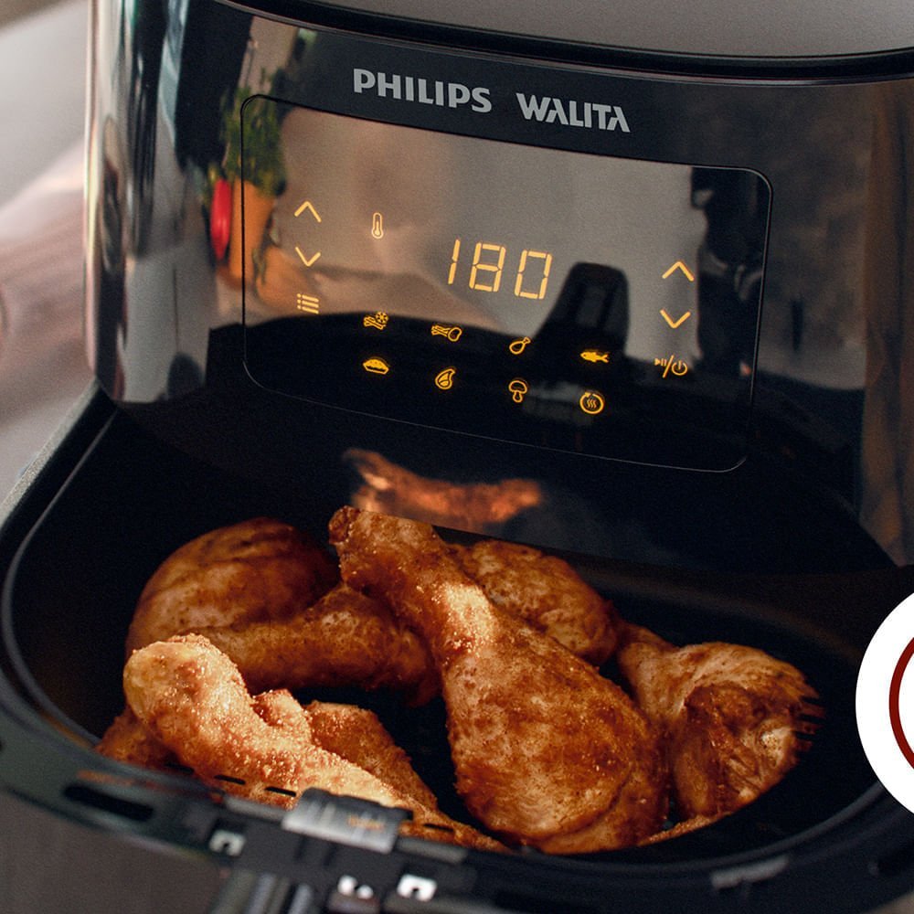Ver imagem 5 de Fritadeira Elétrica Sem Óleo Air Fryer Philips Walita RI9270 XL 6,2L Digital Preta 127v