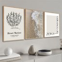 Ver imagem 2 de Kit 3 Quadros Decorativo Abstrato Matisse Paisagem Praia Boho
