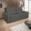 Ver imagem 2 de Sofá Reclinável Retrátil 1,50m Luxo 2 Lugares Sala de Estar Cor:cinza
