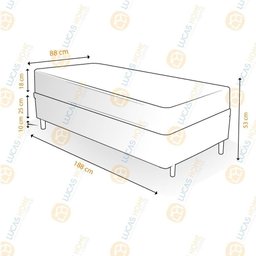 Cama Box Solteiro + Colchão Castor 88x188x53cm Preto - 3