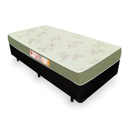 Cama Box Solteiro + Colchão Castor 88x188x53cm Preto - 1