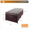 Cama Box Solteiro Twin Marrom + Colchão Molas Ensacadas Detroit Visco Gel Pillow In 96x203x68cm - 2