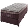 Cama Box Solteiro Twin Marrom + Colchão Molas Ensacadas Detroit Visco Gel Pillow In 96x203x68cm - 1
