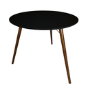 Ver imagem 2 de Mesa Jantar Redonda 90cm Preto MDF 3 Pés Palito 75cm Suporte V