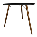 Ver imagem 1 de Mesa Jantar Redonda 90cm Preto MDF 3 Pés Palito 75cm Suporte V