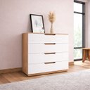 Ver imagem 6 de Cômoda Moderna 4 Gavetas 90cm Madri Politorno Móveis